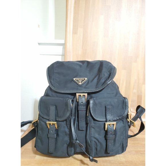 Prada Handbags - Prada Nylon Drawstring Backpack Black